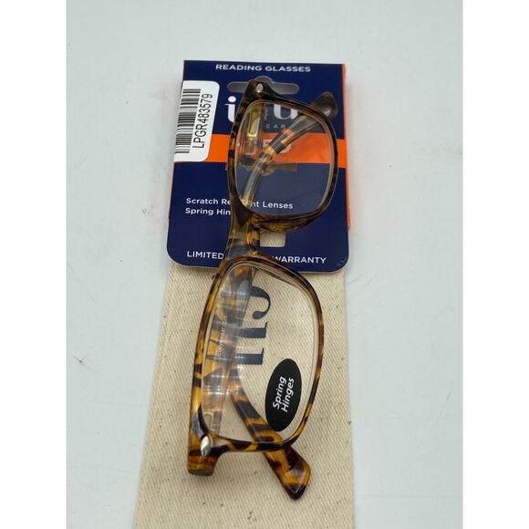 ICU Reading Glasses +1.50 Brown Tortoise Frames, Brentwood, Carrying Case - Picture 1 of 9